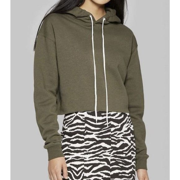Women's Cropped Long sleeve Hoodie - Wild Fable size m - Picture 1 of 3